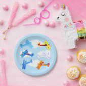 Geburtstagspartei des Vintagen Flugzeugs Aviator Pappteller (Party)