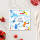 Geburtstagspartei des Vintagen Flugzeugs Aviator Serviette (Beispiel)