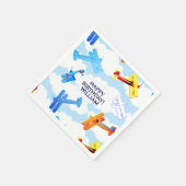 Geburtstagspartei des Vintagen Flugzeugs Aviator Serviette (Ecke)