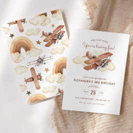 Geburtstagspartei des Vintagen Flugzeugs Einladung