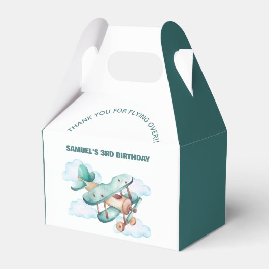 Geburtstagspartei des Vintagen Flugzeugs Geschenkschachtel (Vorderseite)