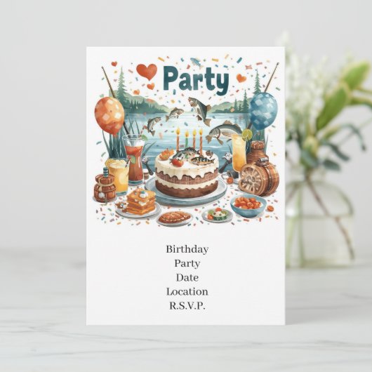 Geburtstagspartei Einladung (Stehend Vorderseite)