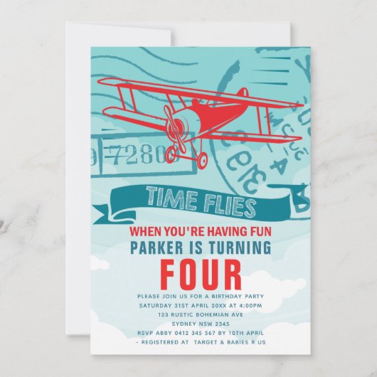 Geburtstagspartei Einladung (Vorderseite)