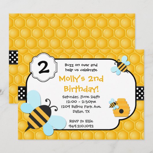 Geburtstagspartei Einladung (Vorne/Hinten)