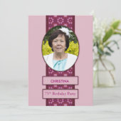 Geburtstagspartei Einladung Bild und Name (Stehend Vorderseite)