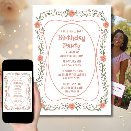 Geburtstagspartei Einladung jedes Alters weiße Blu