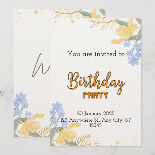 Geburtstagspartei Feiertagskarte (Vorne/Hinten)