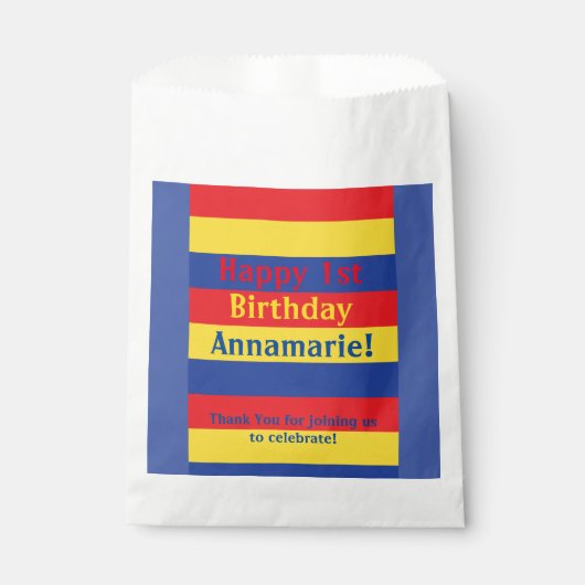 Geburtstagspartei für Primärfarben Geschenktütchen (Vorderseite)