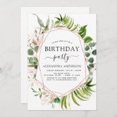 Geburtstagspartei Grüne Eukalyptus Botanisch Einladung (Vorne/Hinten)