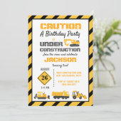 Geburtstagspartei im Baugewerbe Einladung (Stehend Vorderseite)