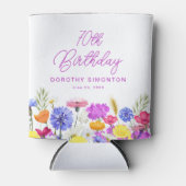 Geburtstagspartei Lila Wildblume Custom Dosenkühler (Vorderseite)