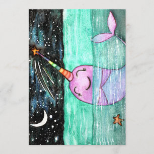 Geburtstagspartei Narwhal Einladung