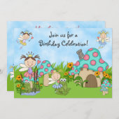 Geburtstagspartei niedlicher Märchenprinzessen und Einladung (Vorne/Hinten)