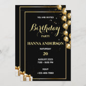 Geburtstagspartei personalisieren Einladung (Vorne/Hinten)