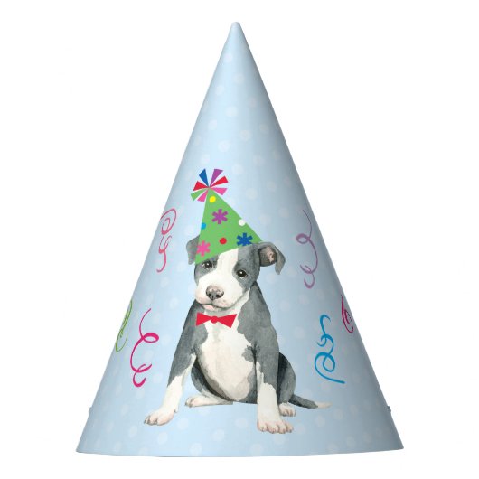 Geburtstagspartei Pit Bull Terrier Partyhütchen (Vorderseite)