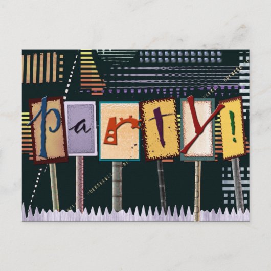 Geburtstagspartei Postkarte (Vorderseite)