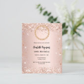 Geburtstagspartei Rose Gold Diamant Foto Einladung (Stehend Vorderseite)