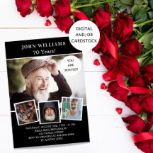 Geburtstagspartei Schwarz-weißes Foto Collage