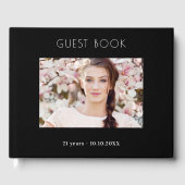 Geburtstagspartei Schwarz-weißes Foto Collage Gästebuch (Vorderseite)