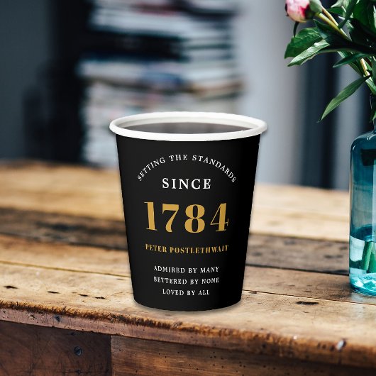 Geburtstagspartei Schwarzes Gold jedes Jahr Pappbecher