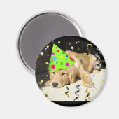 Geburtstagspartei Tier Golden Retriever Magnet (Vorderseite/Rückseite)