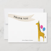 Geburtstagspartei Tiergiraffe Vielen Dank Hinweis Dankeskarte (Vorderseite)