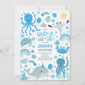 Geburtstagspartei unter dem Niedlichen Meer Einladung (Vorderseite)