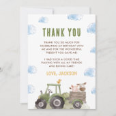 Geburtstagspartei von Landtieren Dankeskarte (Vorderseite)