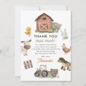 Geburtstagspartei von Landtieren Dankeskarte (Vorderseite)