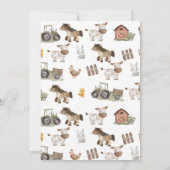 Geburtstagspartei von Landtieren Dankeskarte (Rückseite)