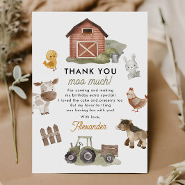 Geburtstagspartei von Landtieren Dankeskarte