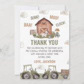 Geburtstagspartei von Landtieren Dankeskarte (Vorderseite)