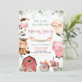 Geburtstagspartei von Landtieren Einladung (Stehend Vorderseite)
