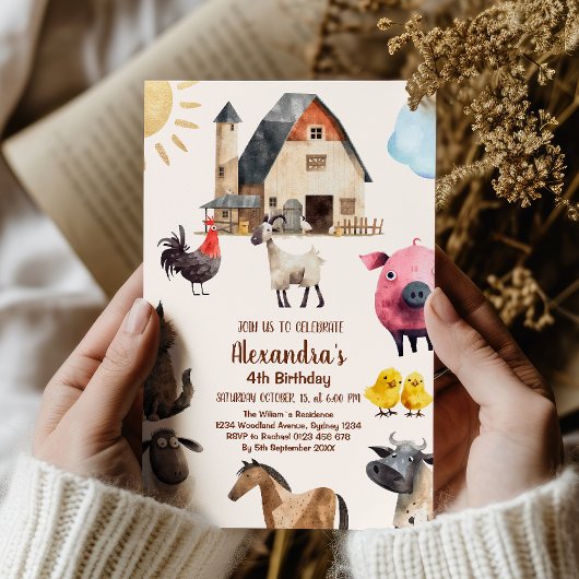 Geburtstagspartei von Landtieren Einladung