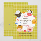 Geburtstagspartei von Landtieren Einladung (Vorne/Hinten)