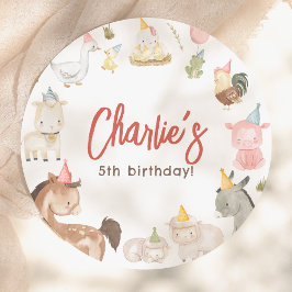 Geburtstagspartei von Landtieren Pappteller