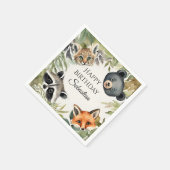 Geburtstagspartei von niedlichen Waldtieren Serviette (Ecke)