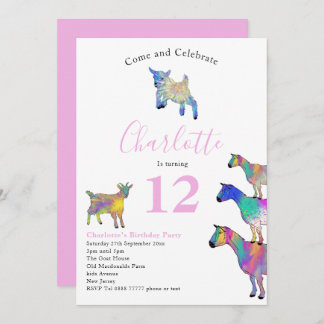 Geburtstagspartei von Ziegengewächshäusern Einladung