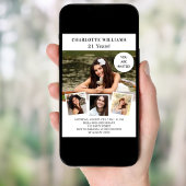 Geburtstagspartei Weißer Rosengold Foto Collage Einladung