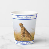 Geburtstagspartei Zubehör Cheetah personalisiert Pappbecher (Vorderseite)