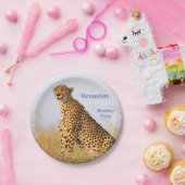 Geburtstagspartei Zubehör Cheetah personalisiert Pappteller (Party)