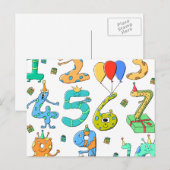 Geburtstagspartnummern Postkarte (Vorne/Hinten)