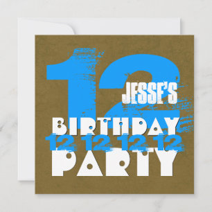 Geburtstagsparty 12 Jahre alt Grunge Z12A Einladung