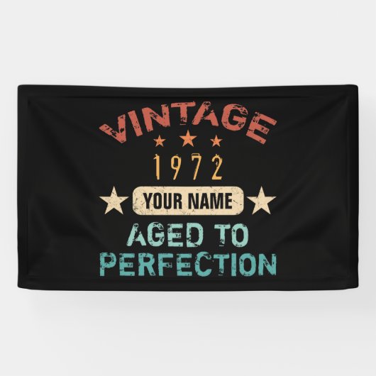 Geburtstagsparty 1972 Ihren Namen hinzufügen Banner (Horizontal)