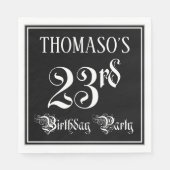 Geburtstagsparty 23. - Extravagantes Script + Indi Serviette (Vorderseite)