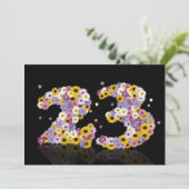 Geburtstagsparty, 23. Geburtstagsparty mit Blumenb Einladung (Stehend Vorderseite)