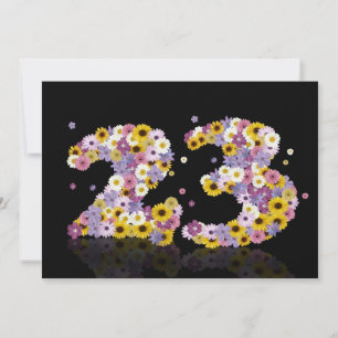 Geburtstagsparty, 23. Geburtstagsparty mit Blumenb Einladung