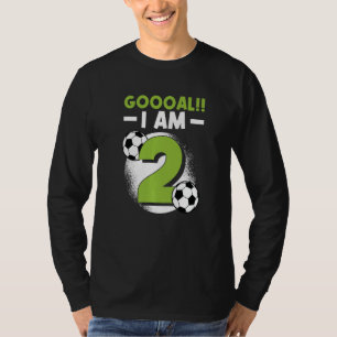 Geburtstagsparty 2 Jahre Fußball Thema Geburtstags T-Shirt