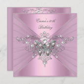 Geburtstagsparty 30. Pink Pearl Butterfly Einladung (Vorne/Hinten)