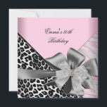 Geburtstagsparty 30. Zebra Leopard Pink Black Einladung<br><div class="desc">Geburtstagsparty 30. Zebra Leopard Pink Black Silver Gray Bow Diamond laden zur Geburtstagsparty Elegant ein. Zizzago</div>